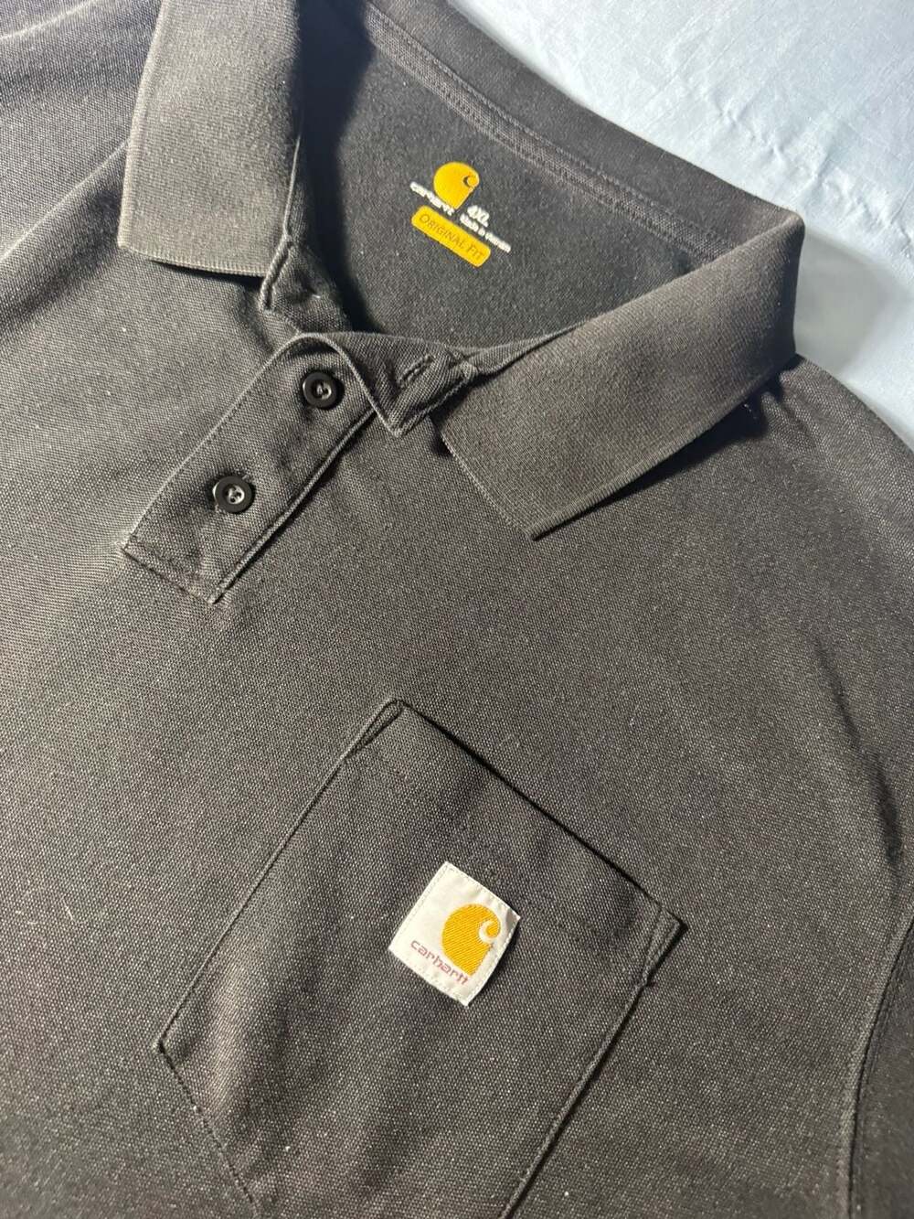 Carhartt Polo Shirt Size 4XL Black Pocket